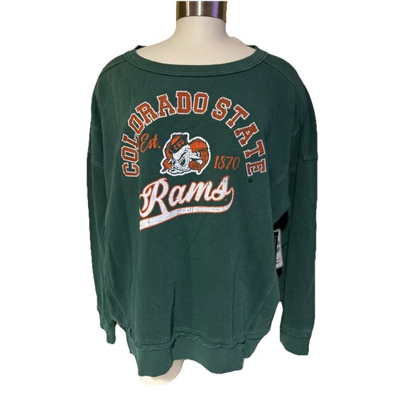 NEW CSU Colorado State Retro Rams Aggies Womens Scoop Crewneck Sweatshirt M NCAA - Picture 7 of 11